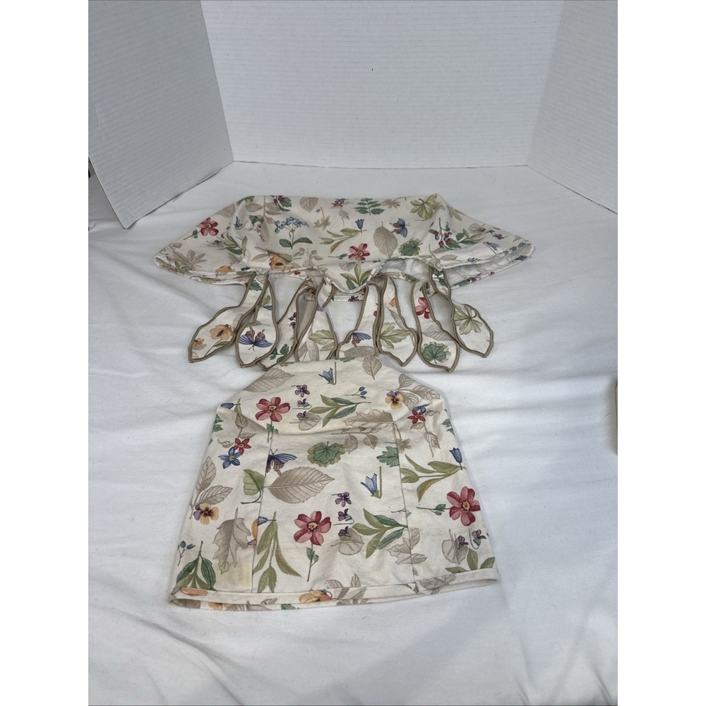 2 Longaberger Botanical Gardens Cotton Basket Liners. 10" X 9", 11.5"X6.5X5.5"